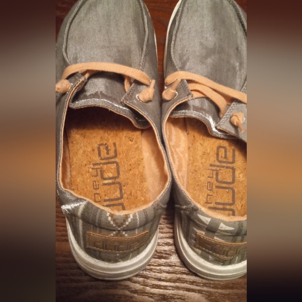 2 For $8 Hey Dude Ladies Gray and Tan Sneakers